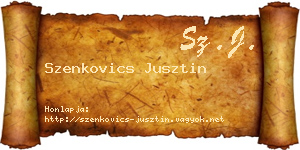 Szenkovics Jusztin névjegykártya